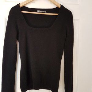 Black 100% Cashmere Sweater, M